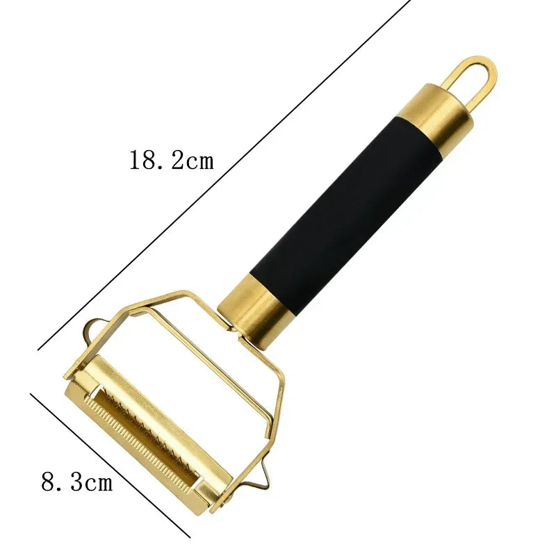 Stainless Steel Apple Peeler & Grater - Gold & Black