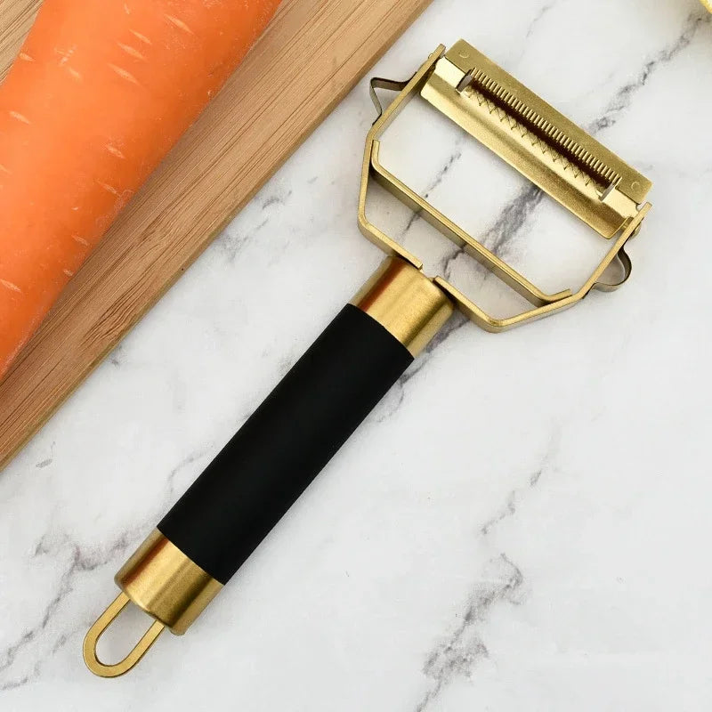 Stainless Steel Apple Peeler & Grater - Gold & Black