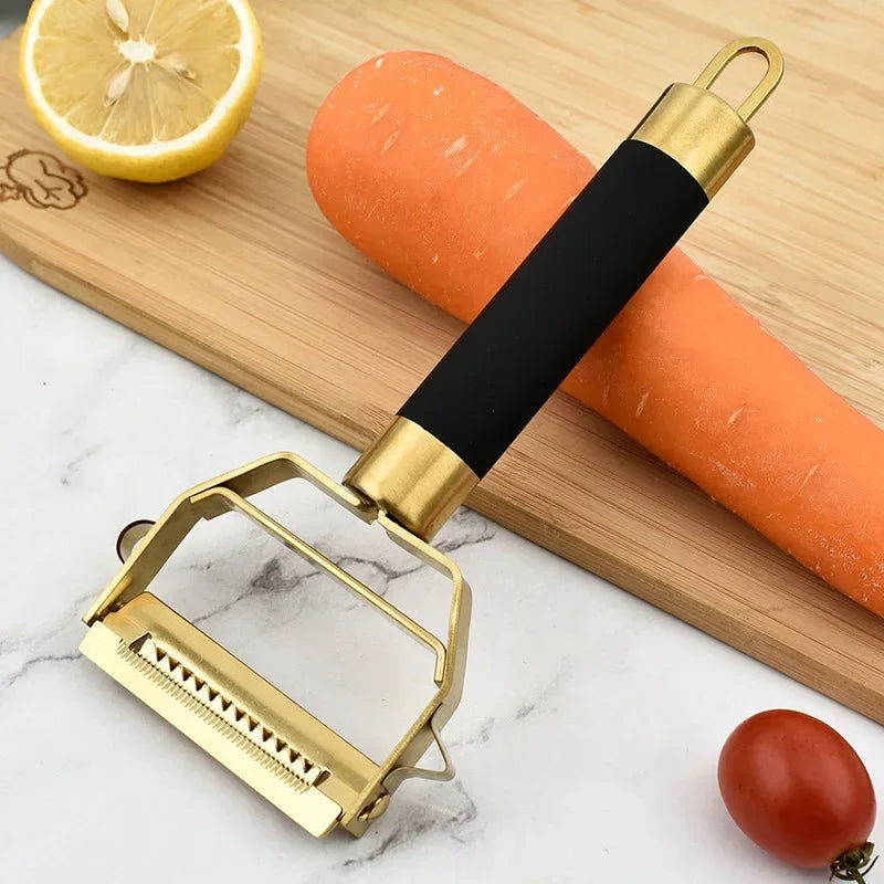 Stainless Steel Apple Peeler & Grater - Gold & Black
