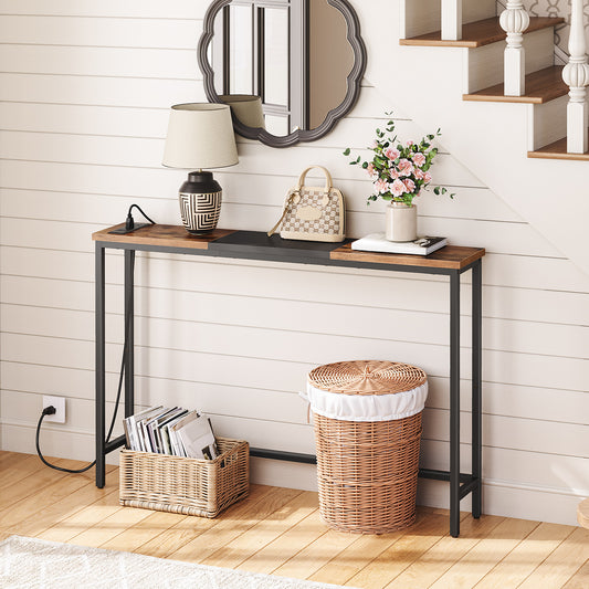 Narrow Console Table with Outlets 