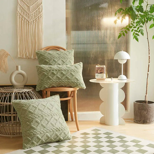 Geometric Green Cushion Cover 